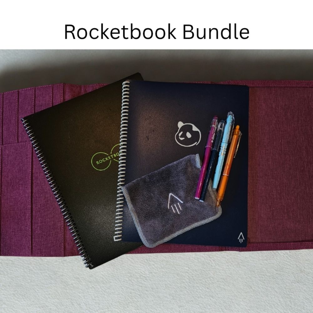 Black Reusable Notebook Set with Spiral Binding